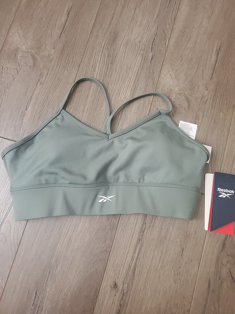 2for 30! Reebok Sage Green Thin-Strap V-Neck Sports Bra